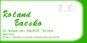 roland bacsko business card